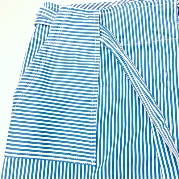 Tommy Hilfiger Wrap Nautical Blue White Stripes Printed Belted Skort Sz 2 NWOT - Picture 3 of 12
